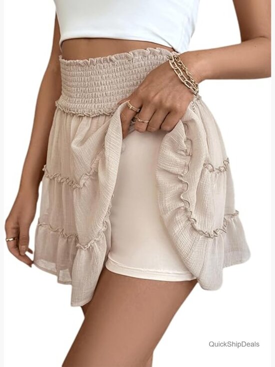 Dresses & Skirts - High Waisted Ruffle Pleated Tennis Skort with Built-in Shorts